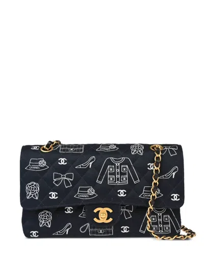 Pre-owned Chanel 2002 Medium Double Flap Shoulder Bag In 黑色