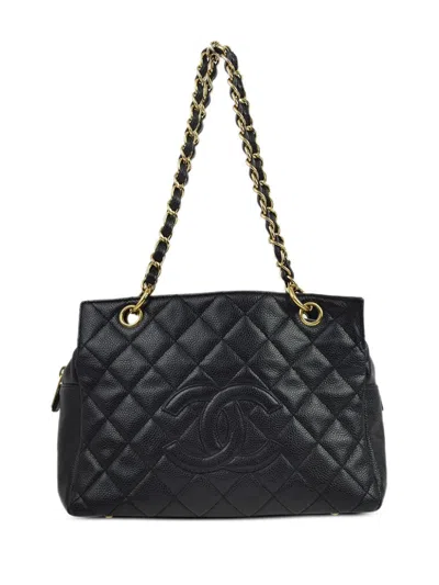 Pre-owned Chanel 2002 Petite Timeless Tote Bag In Black
