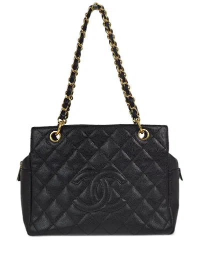 Pre-owned Chanel 2002 Petite Timeless Tote Bag In Black