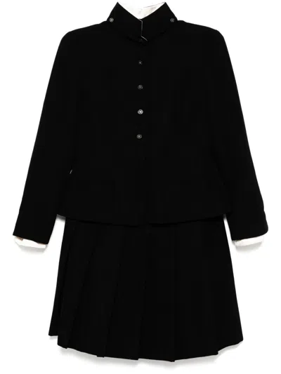 Pre-owned Chanel 2002 Setup Suit Jacket Skirt In Black