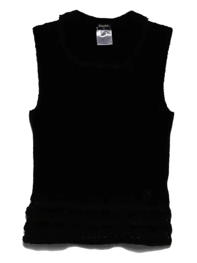 Pre-owned Chanel 2002 Sleeveless Top In Black