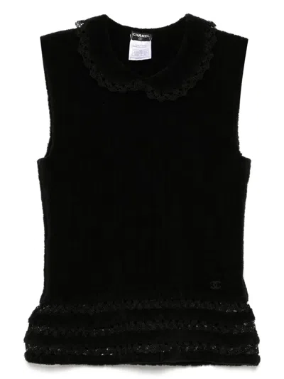 Pre-owned Chanel 2002 Sleeveless Top In Black