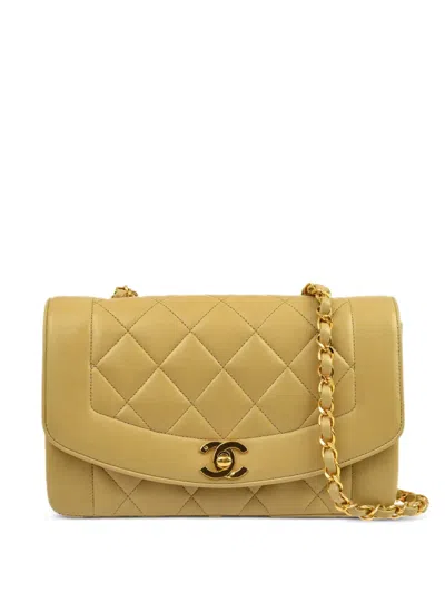 Pre-owned Chanel 2002 Small Diana Shoulder Bag In Neutrals