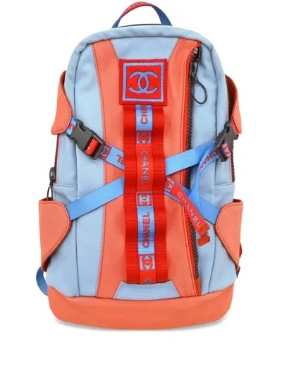 Pre-owned Chanel 2002 Sport Line Backpack In Blue