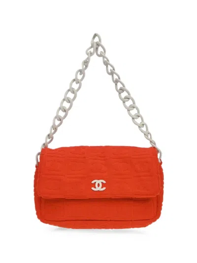 Pre-owned Chanel 2002 Sport Line Cc Handbag In Orange