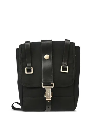 Pre-owned Chanel 2002 Sport Line Crossbody Bag In Black