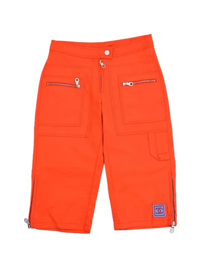Pre-owned Chanel 2002 Sport Line Shorts In Orange