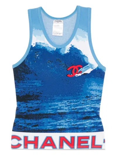 Pre-owned Chanel 2002 Surf Line Sleeveless Tank Top