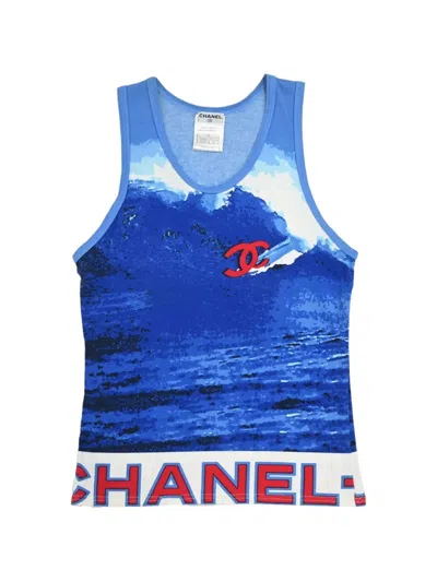 Pre-owned Chanel 2002 Surf Line Tank Top In Blue
