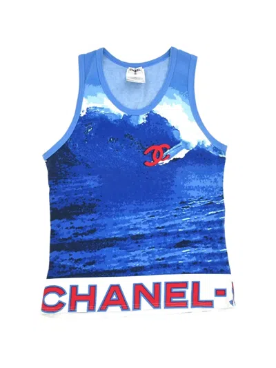 Pre-owned Chanel 2002 Surf Line Tank Top In Blue