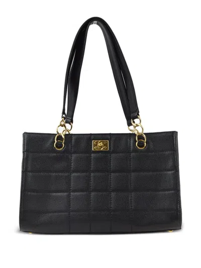 Pre-owned Chanel 2002 Wild Stitch Tote Bag In Black