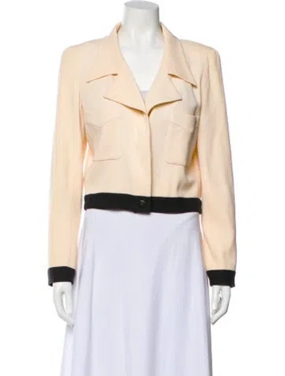 Pre-owned Chanel 2002 Wool Biker Jacket In Neutral