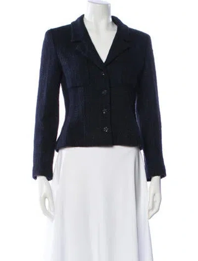 Pre-owned Chanel 2002 Wool Blazer In Blue