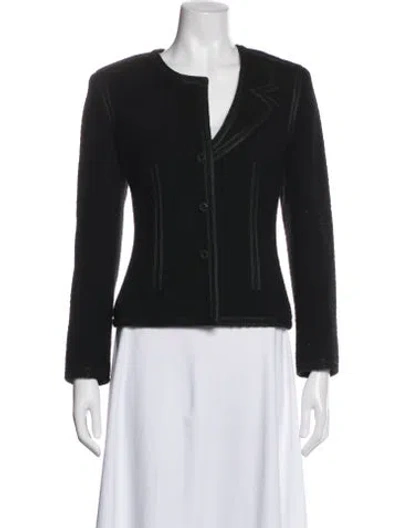 Pre-owned Chanel 2002 Wool Blazer In Blue
