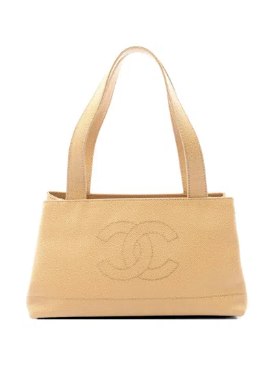 Pre-owned Chanel 2002-2003 Caviar Skin Tote Bag In Neutral