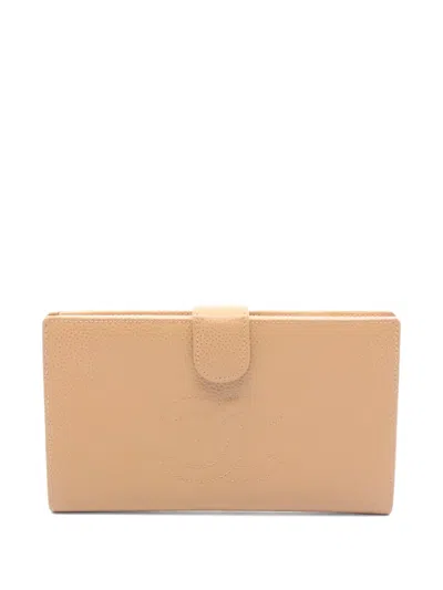 Pre-owned Chanel 2002-2003 Cc Bi-fold Wallet In Neutral