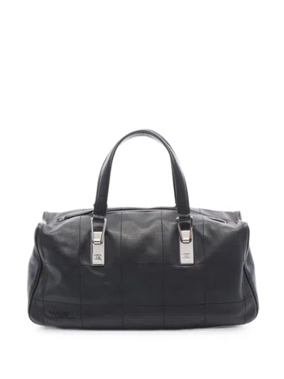 Pre-owned Chanel 2002-2003 Chocolate Bar Tote Bag In Black