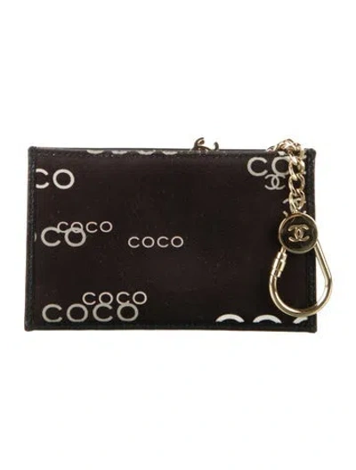 Pre-owned Chanel 2002-2003 Interlocking Cc Logo Wallet In Black