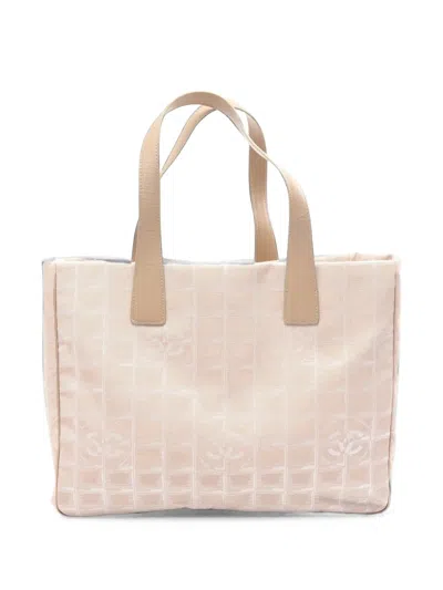 Pre-owned Chanel 2002-2003 Mm New Travel Line Tote Bag In Neutrals