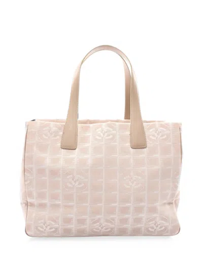 Pre-owned Chanel 2002-2003 New Travel Line Mm Tote Bag In Pink