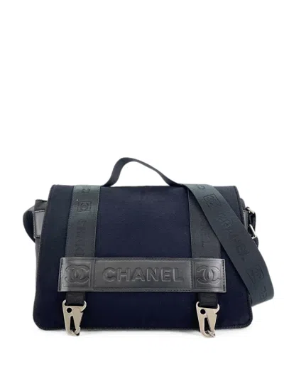 Pre-owned Chanel 2002-2003 Sport Line Shoulder Bag In Black