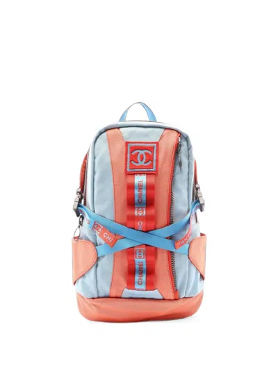 Pre-owned Chanel 2002-2003 Sports Line Backpack In Orange