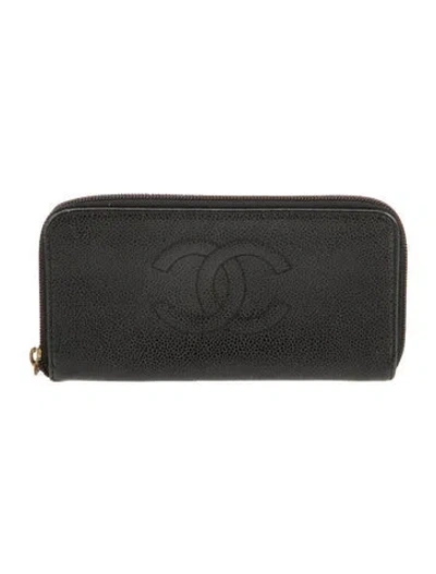 Pre-owned Chanel 2002-2003 Timeless Continental Wallet In Black