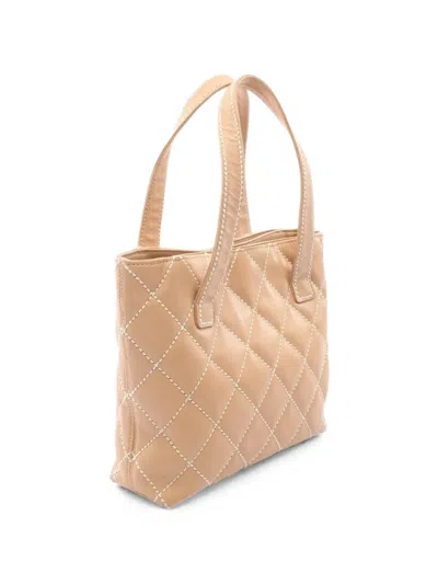 Pre-owned Chanel 2002-2003 Wild Stitch Tote Bag In Neutral