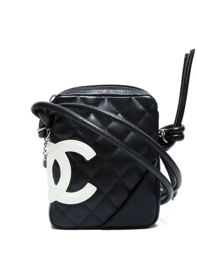 Pre-owned Chanel 2003-2004 Cambon Line Shoulder Bag In Black