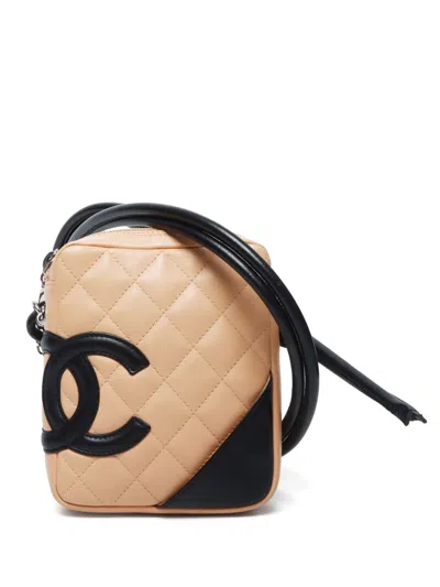 Pre-owned Chanel 2003-2004 Cambon Line Shoulder Bag In Brown