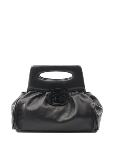 Pre-owned Chanel 2003-2004 Camellia Top-handle Clutch Bag In Black