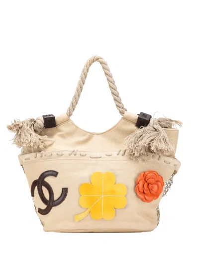 Pre-owned Chanel 2003-2004 Canvas Cruise Rope Cabas Tote Bag