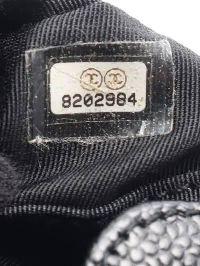 Pre-owned Chanel 2003-2004 Caviar Petite Shopping Tote Bag In Black