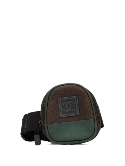Pre-owned Chanel 2003-2004 Cc Sports Line Canvas And Nylon Arm Pouch