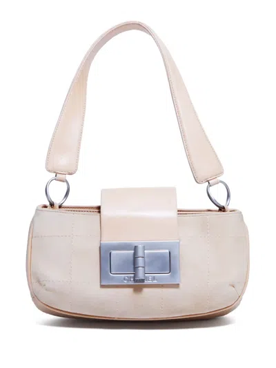 Pre-owned Chanel 2003-2004 Choco Bar Shoulder Bag In Neutrals
