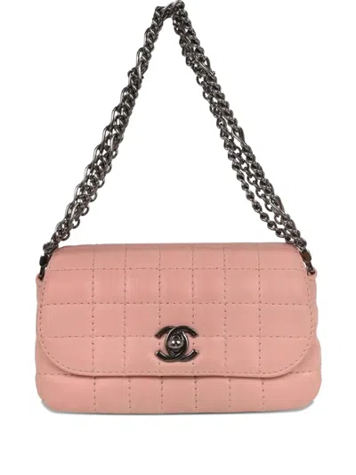 Pre-owned Chanel 2003-2004 Choco Bar Shoulder Bag In Pink