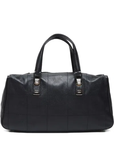 Pre-owned Chanel 2003-2004 Choco Bar Tote Bag In Black