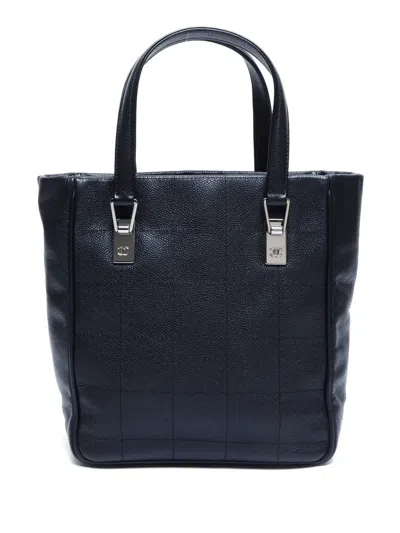 Pre-owned Chanel 2003-2004 Choco Bar Tote Bag In Black
