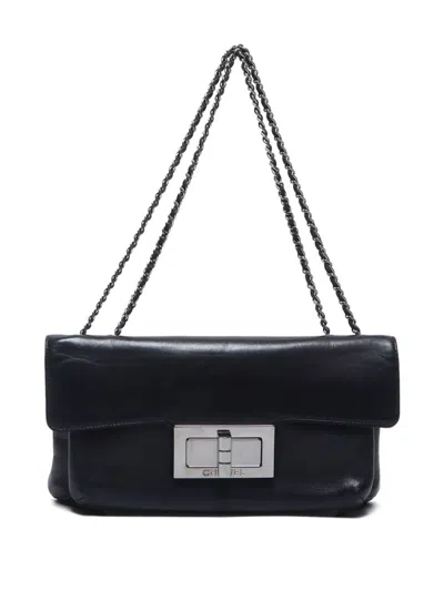 Pre-owned Chanel 2003-2004 Giant Reissue Shoulder Bag In ブラック
