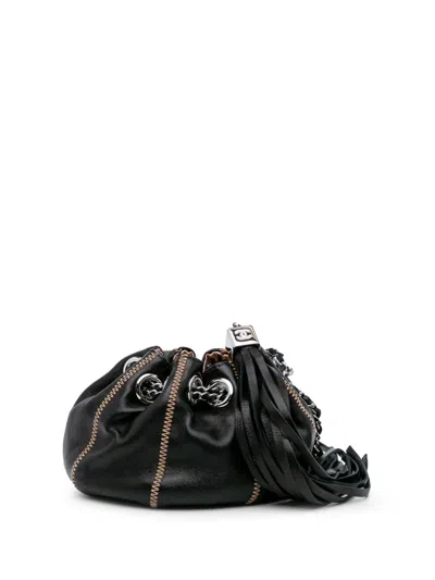 Pre-owned Chanel 2003-2004 Mini Lambskin And Satin Reversible Sac Cordon Clutch Bag