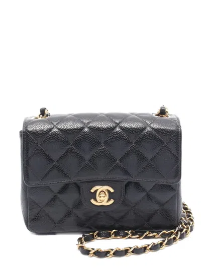 Pre-owned Chanel 2003-2004 Mini Matelasse-quilted Cross Body Bag In Black