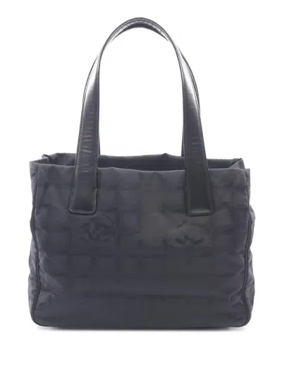 Pre-owned Chanel 2003-2004 New Travel Line Nylon Tote Bag In Black