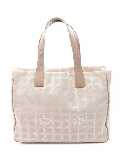 Pre-owned Chanel 2003-2004 New Travel Line Nylon Tote Bag In Brown