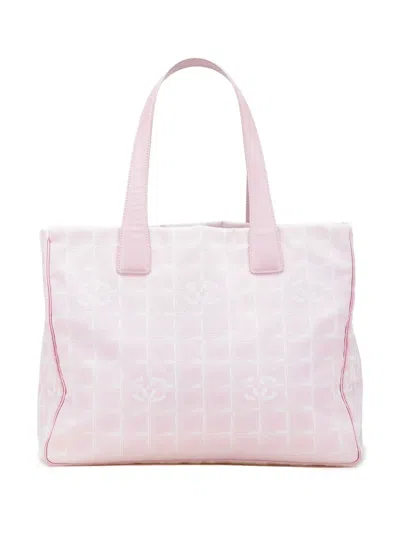 Pre-owned Chanel 2003-2004 New Travel Line Nylon Tote Bag In Pink
