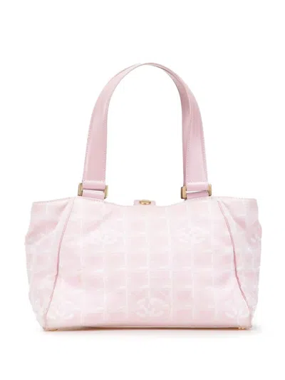 Pre-owned Chanel 2003-2004 New Travel Line Nylon Tote Bag In Pink