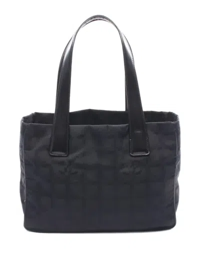 Pre-owned Chanel 2003-2004 New Travel Line Pm Tote Bag In Black