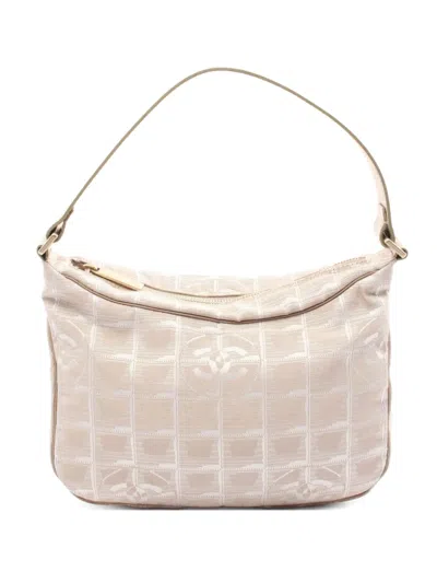 Pre-owned Chanel 2003-2004 New Travel Line Shoulder Bag In Neutrals