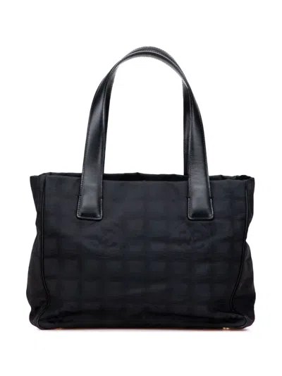 Pre-owned Chanel 2003-2004 Nylon New Travel Line Tote Bag In Black