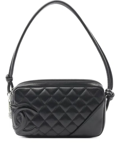 Pre-owned Chanel 2003-2004 Quilted Cambon Line Handbag In Black