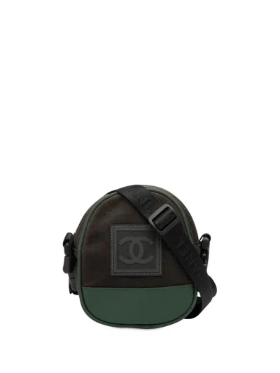 Pre-owned Chanel 2003-2004 Sport Line Cc Nylon Crossbody Bag In Brown